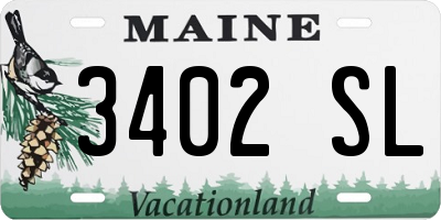 ME license plate 3402SL