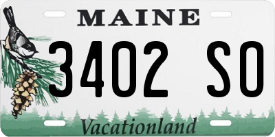 ME license plate 3402SO