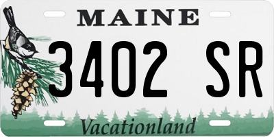 ME license plate 3402SR