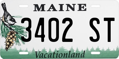 ME license plate 3402ST