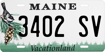 ME license plate 3402SV