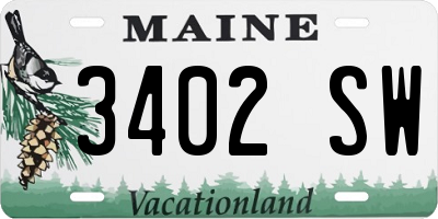 ME license plate 3402SW