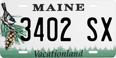 ME license plate 3402SX