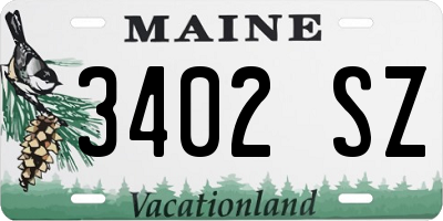 ME license plate 3402SZ