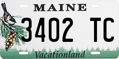 ME license plate 3402TC