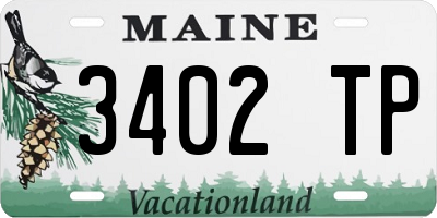 ME license plate 3402TP