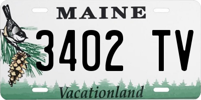 ME license plate 3402TV