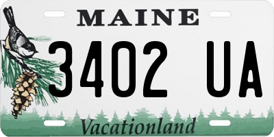 ME license plate 3402UA