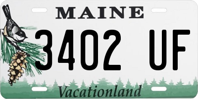 ME license plate 3402UF