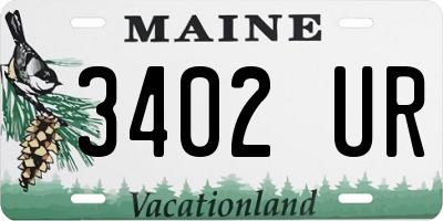 ME license plate 3402UR