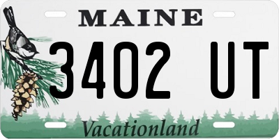 ME license plate 3402UT