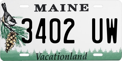 ME license plate 3402UW
