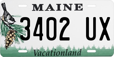 ME license plate 3402UX