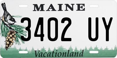 ME license plate 3402UY