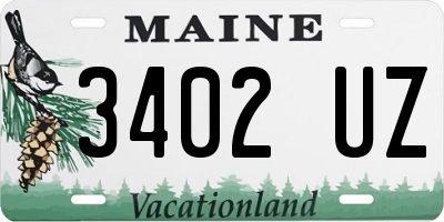 ME license plate 3402UZ