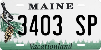 ME license plate 3403SP