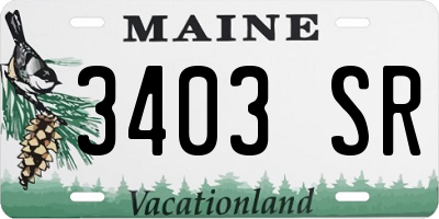 ME license plate 3403SR