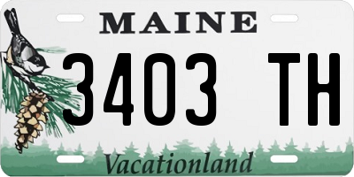 ME license plate 3403TH