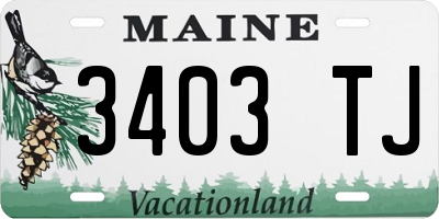 ME license plate 3403TJ