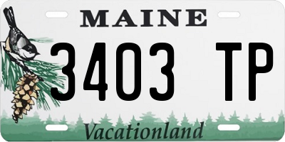 ME license plate 3403TP
