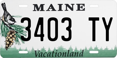 ME license plate 3403TY