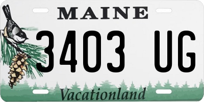 ME license plate 3403UG