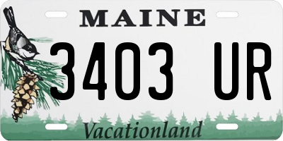 ME license plate 3403UR