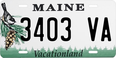 ME license plate 3403VA