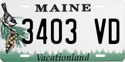 ME license plate 3403VD