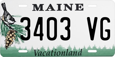 ME license plate 3403VG