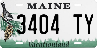 ME license plate 3404TY
