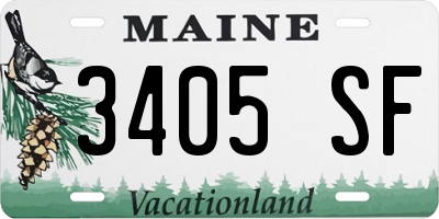 ME license plate 3405SF