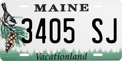 ME license plate 3405SJ