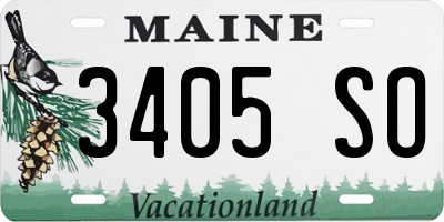 ME license plate 3405SO