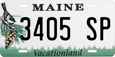 ME license plate 3405SP