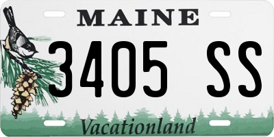 ME license plate 3405SS