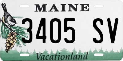 ME license plate 3405SV