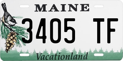 ME license plate 3405TF