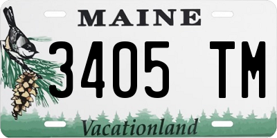 ME license plate 3405TM