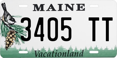 ME license plate 3405TT