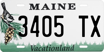 ME license plate 3405TX