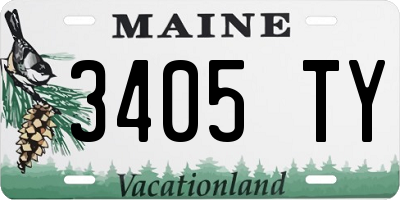 ME license plate 3405TY