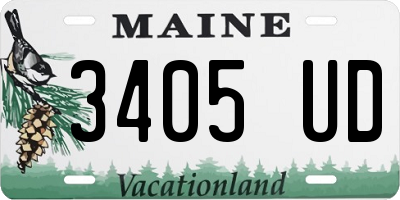 ME license plate 3405UD