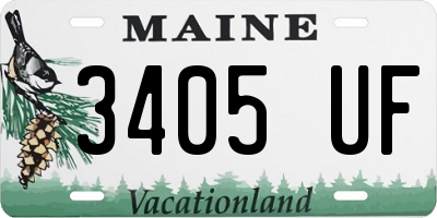 ME license plate 3405UF