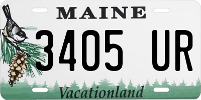 ME license plate 3405UR