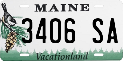 ME license plate 3406SA