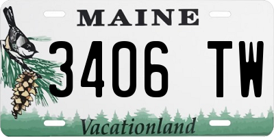 ME license plate 3406TW