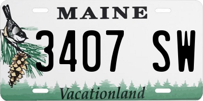 ME license plate 3407SW