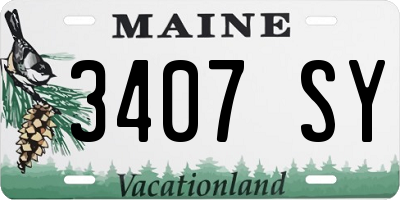 ME license plate 3407SY