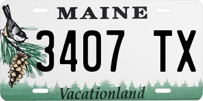 ME license plate 3407TX